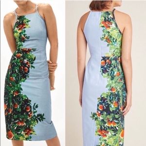 Anthropologie Maeve Orange Bough dress Sz 14